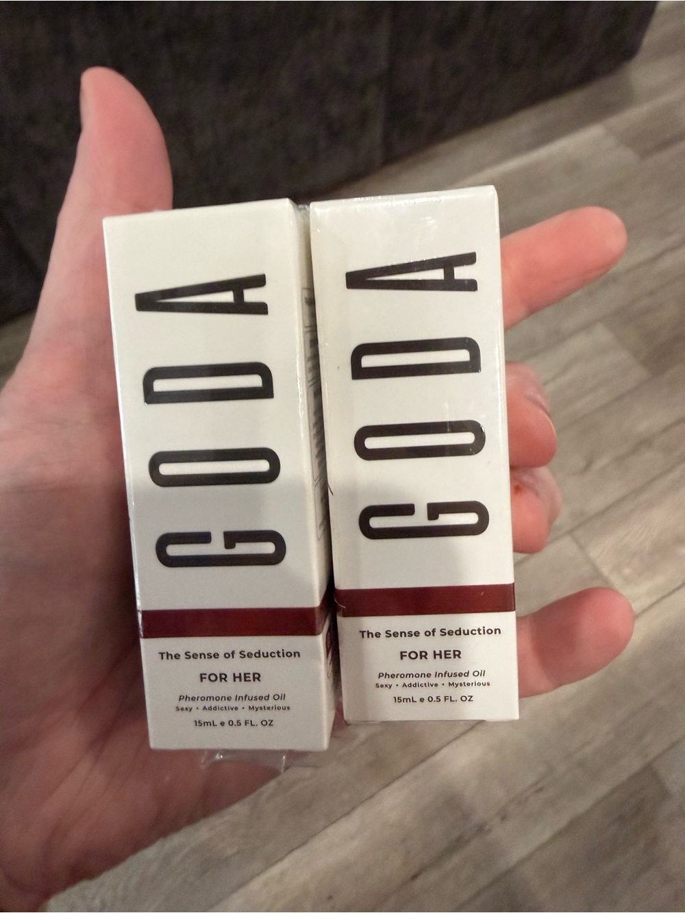 GODA For Her Pheromone-Infused Perfume Oil 2-Pack – 15ml Each – NEW SEALED